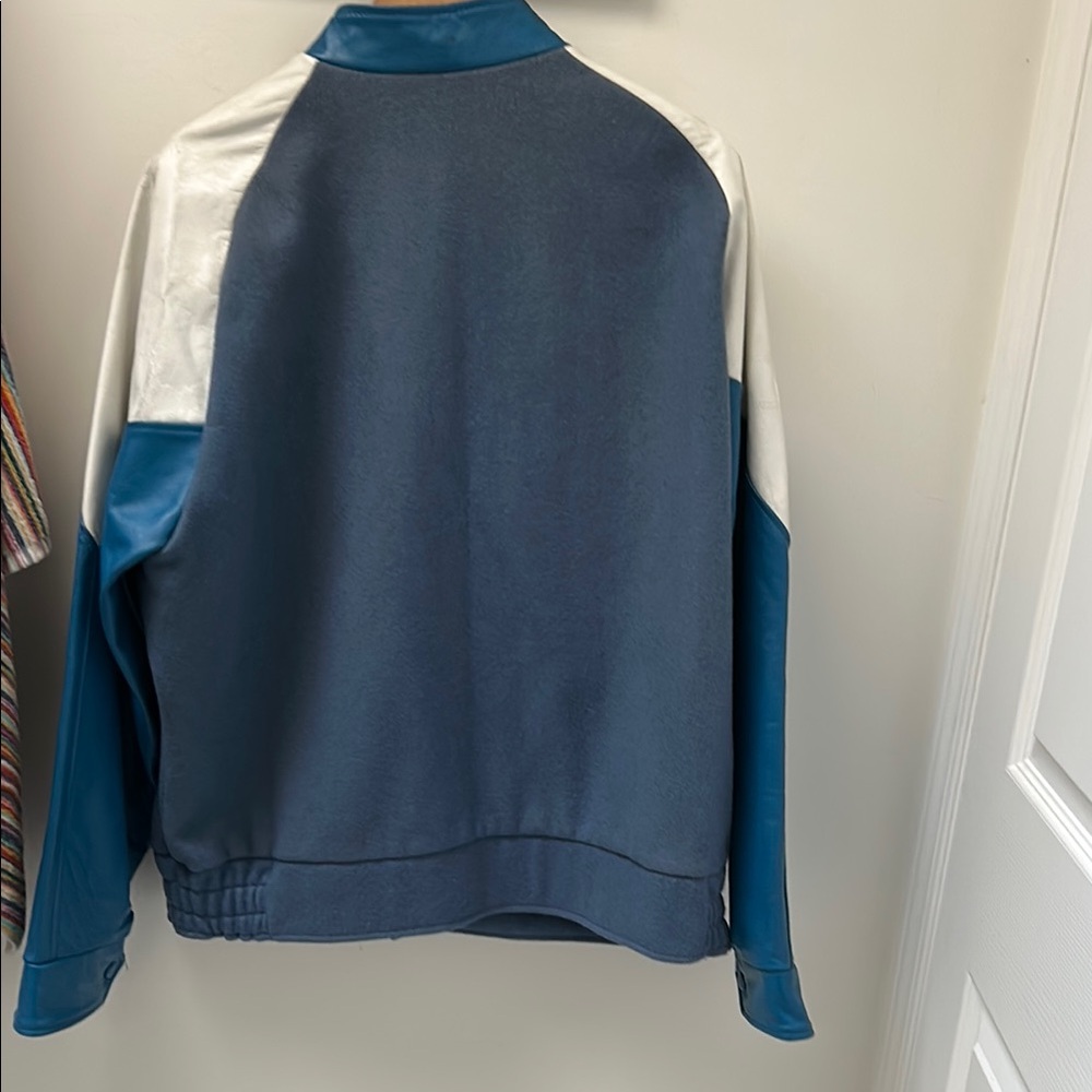 Blue and White Men's Varsity Jacket